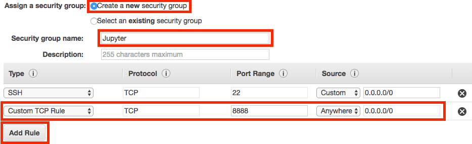 Security group settings